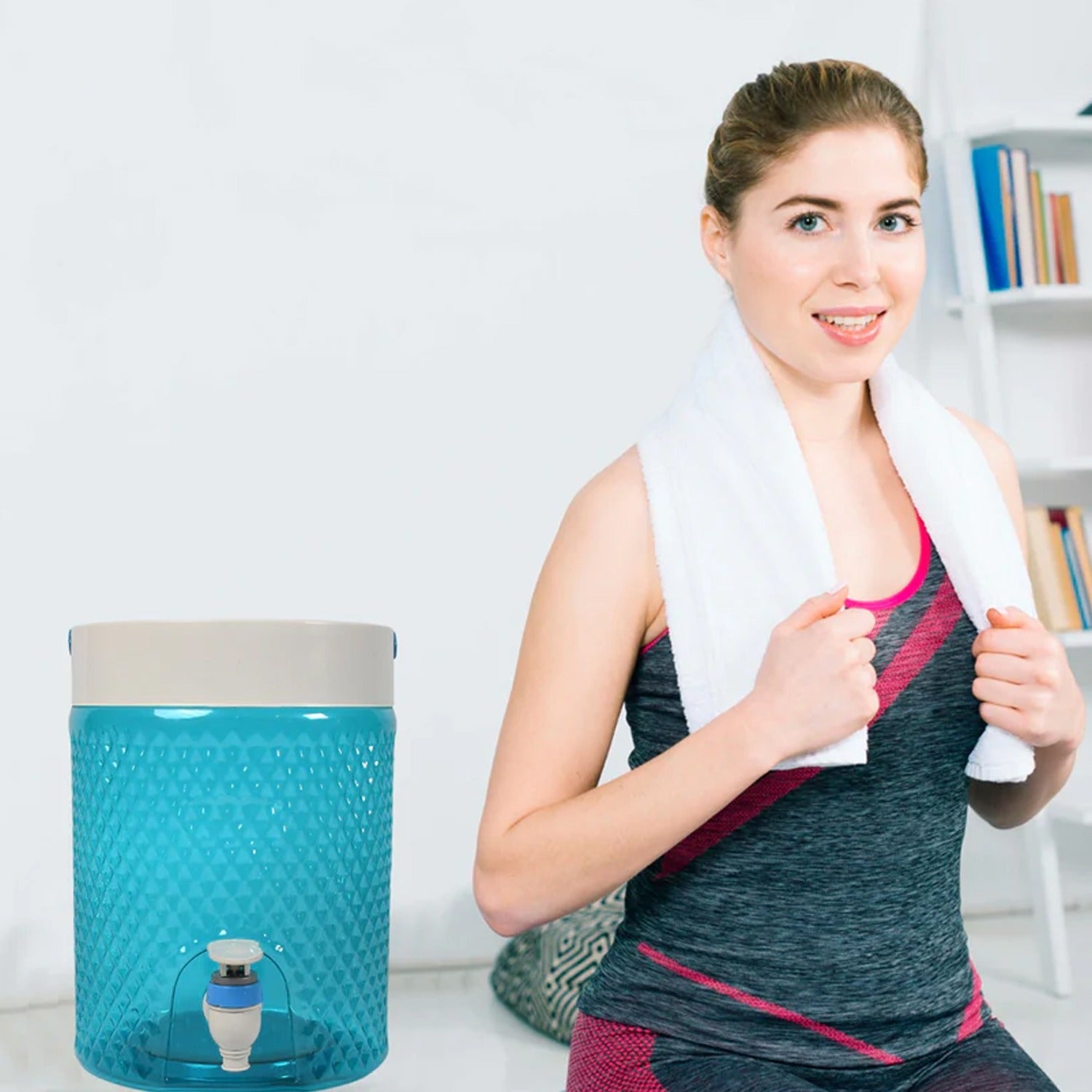 5348 DIAMOND CUT DESIGN PLASTIC WATER JUG TO CARRYING WATER AND OTHER BEVERAGES WATER COOLER / CAMPER / WATER JUG 6 LTR JUG ( MOQ :- 14 PC ) DeoDap 5348 DIAMOND CUT DESIGN PLASTIC WATER JUG TO CARRYING WATER AND OTHER BEVERAGES WATER COOLER / CAMPER / WATER JUG 6 LTR JUG ( MOQ :- 14 PC ) DeoDap